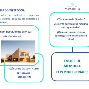 Taller de Memoria para mayores de 60, impartido con profesionales